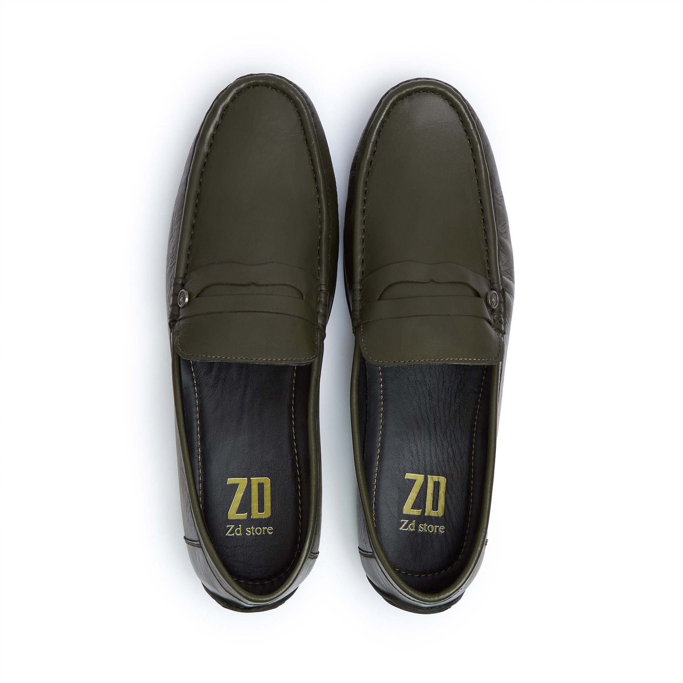 Handmade summer shoes ZD \ H 2001 \ leather Green