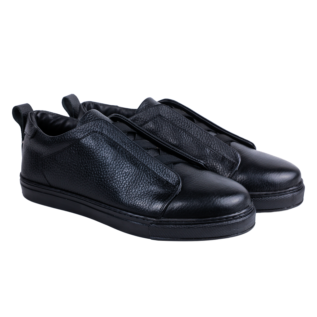 Comfortable new shoes / ZD 011 / Crushed genuine leather Black