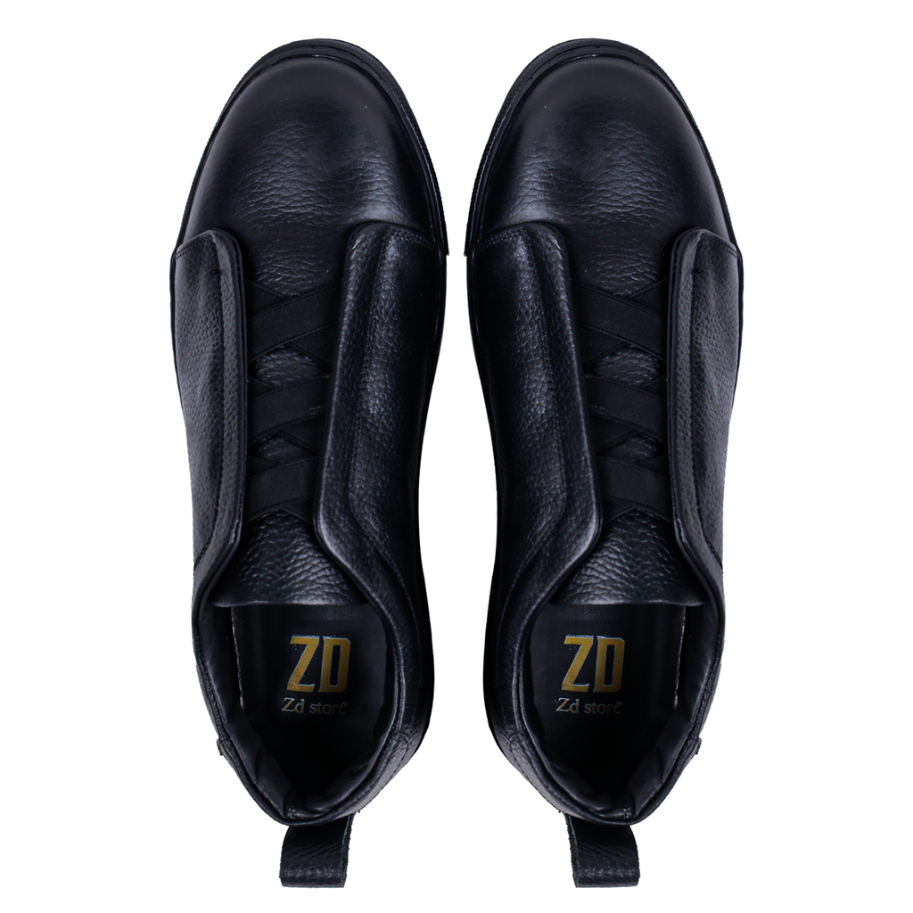 Comfortable new shoes / ZD 011 / Crushed genuine leather Black