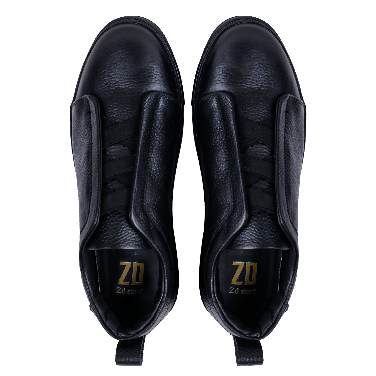 Comfortable new shoes / ZD 011 / Crushed genuine leather Black