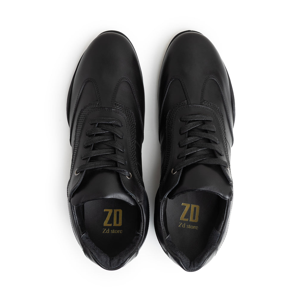 Stylish sports shoes genuine leather\ 331 Black