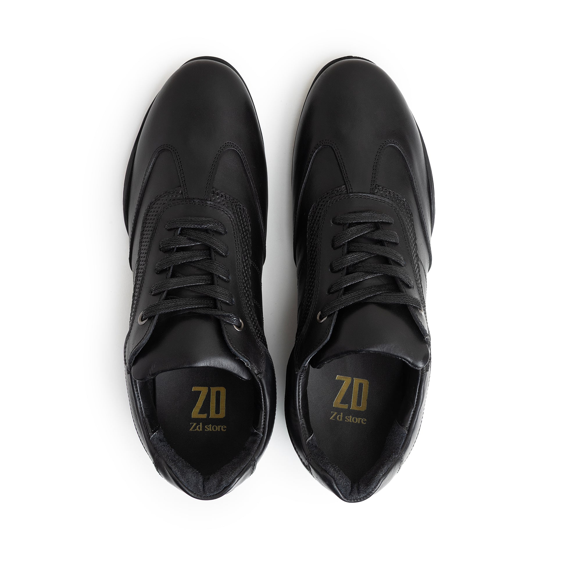 Stylish sports shoes genuine leather\ 331 Black