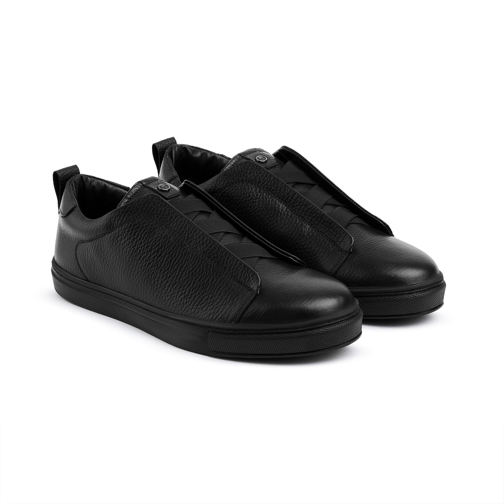 Comfortable new shoes / ZD 011 / Crushed genuine leather Black