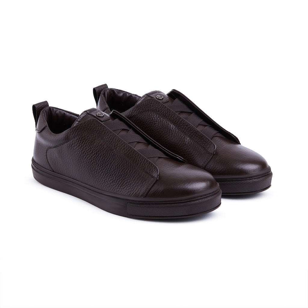 Comfortable new shoes / ZD 011 / Crushed genuine leather Brawn