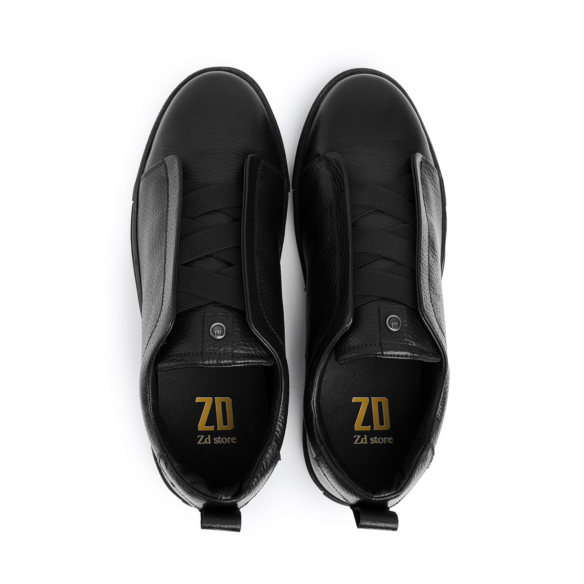 Comfortable new shoes / ZD 011 / Crushed genuine leather Black